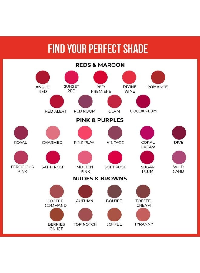 INSIGHT Non Transfer Liquid Lipstick- Joyful| Waterproof| Matte Finish| Transfer & Smudge Proof| Lightweight| 12 Hr Wear| Highly Pigmented 4 ml - Image 3